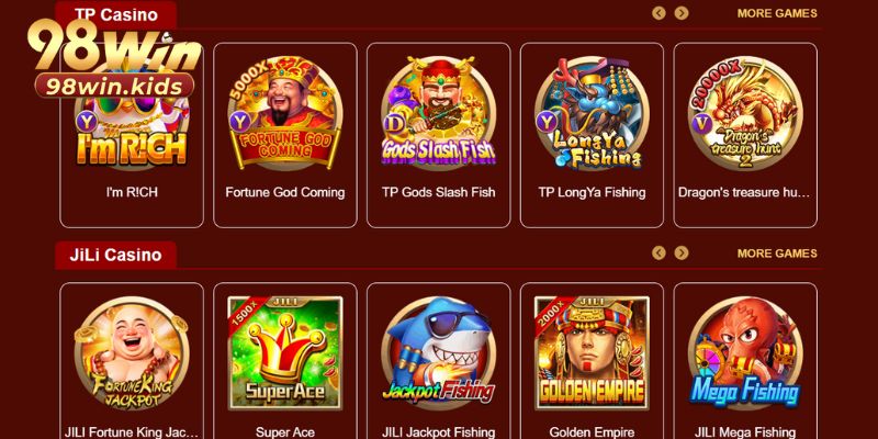 Các dịch vụ giải trí hiện có tại sân chơi